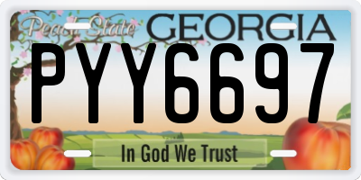 GA license plate PYY6697