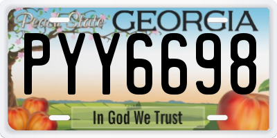 GA license plate PYY6698