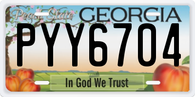 GA license plate PYY6704