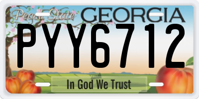GA license plate PYY6712