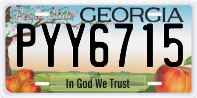 GA license plate PYY6715