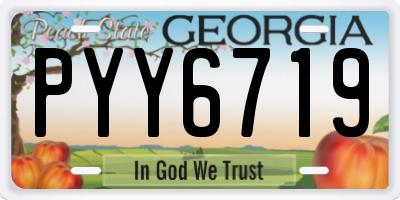 GA license plate PYY6719