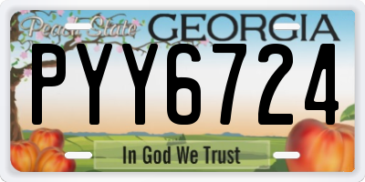 GA license plate PYY6724