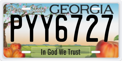 GA license plate PYY6727