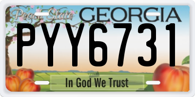 GA license plate PYY6731