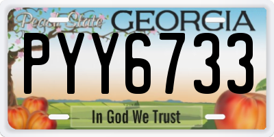 GA license plate PYY6733