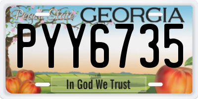 GA license plate PYY6735