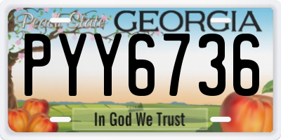 GA license plate PYY6736