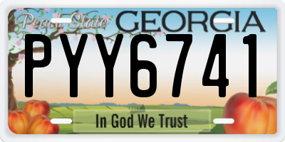 GA license plate PYY6741