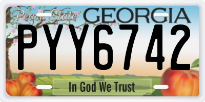 GA license plate PYY6742
