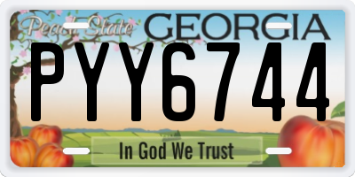 GA license plate PYY6744