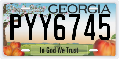 GA license plate PYY6745