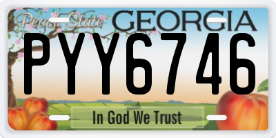 GA license plate PYY6746