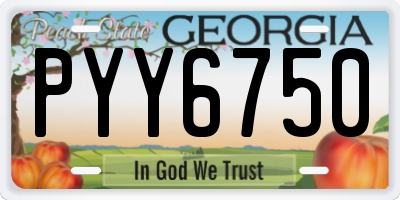 GA license plate PYY6750
