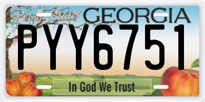 GA license plate PYY6751