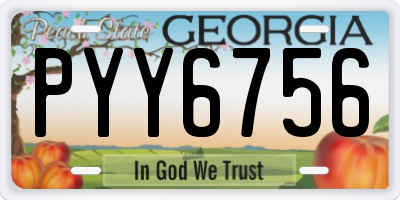 GA license plate PYY6756