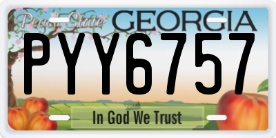 GA license plate PYY6757