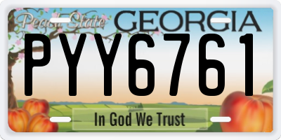GA license plate PYY6761
