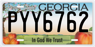 GA license plate PYY6762