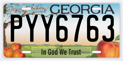 GA license plate PYY6763