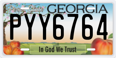 GA license plate PYY6764