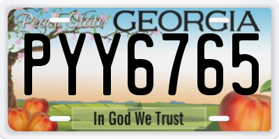 GA license plate PYY6765