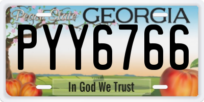 GA license plate PYY6766