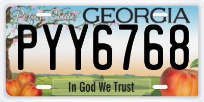 GA license plate PYY6768