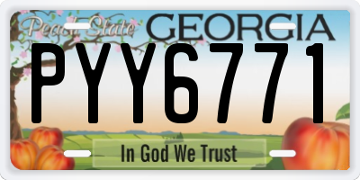 GA license plate PYY6771
