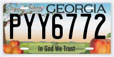 GA license plate PYY6772