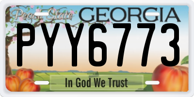 GA license plate PYY6773