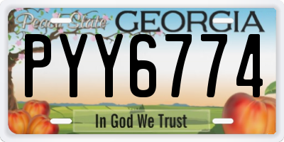 GA license plate PYY6774