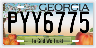 GA license plate PYY6775