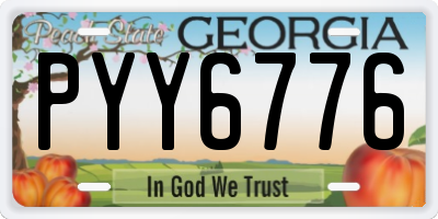 GA license plate PYY6776