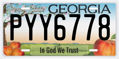 GA license plate PYY6778