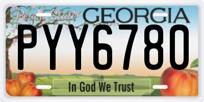 GA license plate PYY6780