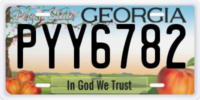 GA license plate PYY6782