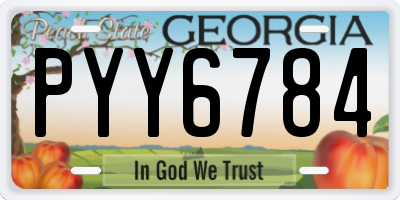 GA license plate PYY6784