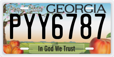 GA license plate PYY6787