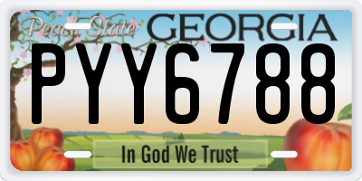GA license plate PYY6788