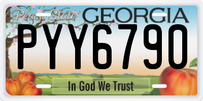 GA license plate PYY6790