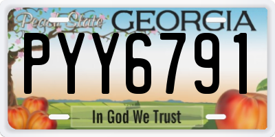 GA license plate PYY6791