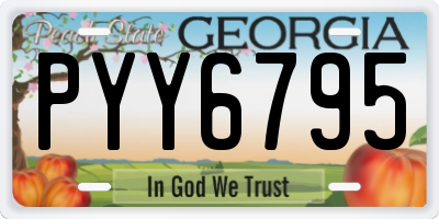 GA license plate PYY6795