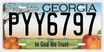 GA license plate PYY6797