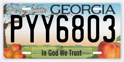 GA license plate PYY6803