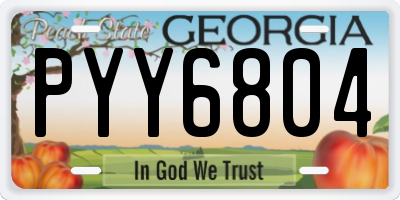 GA license plate PYY6804