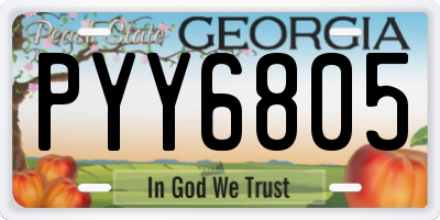 GA license plate PYY6805