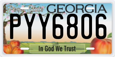 GA license plate PYY6806