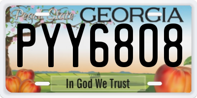 GA license plate PYY6808