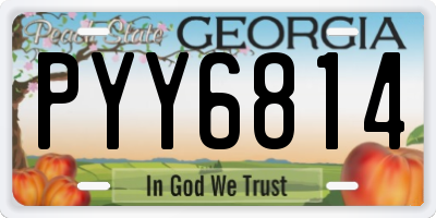 GA license plate PYY6814